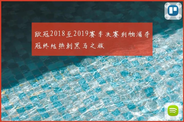 欧冠2018至2019赛季决赛利物浦夺冠终结热刺黑马之旅